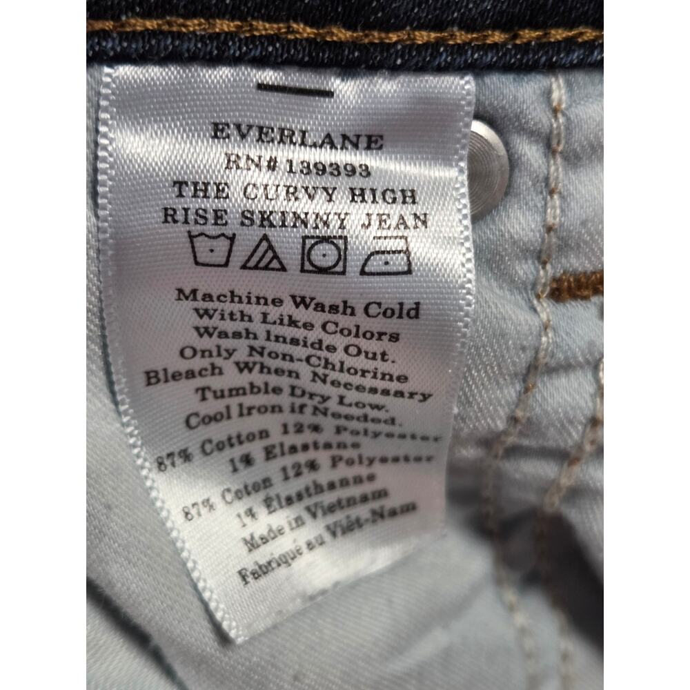 Everlane Curvy High Rise Skinny Stretch Denim Jeans Dark Wash 32 Crop - Picture 3 of 5